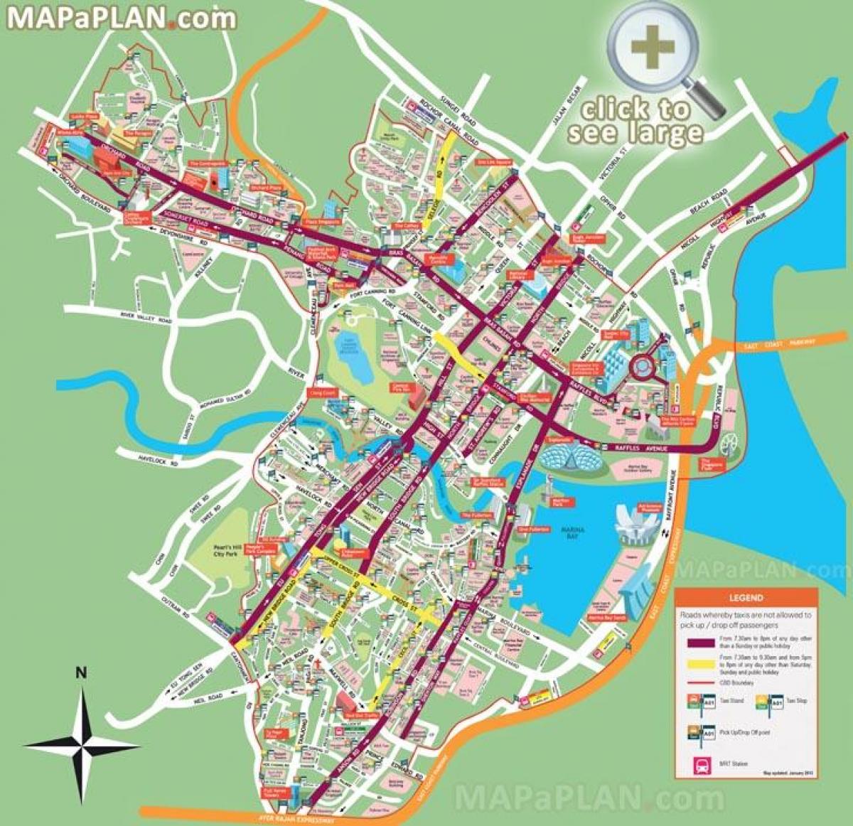 mapa Singapur grad