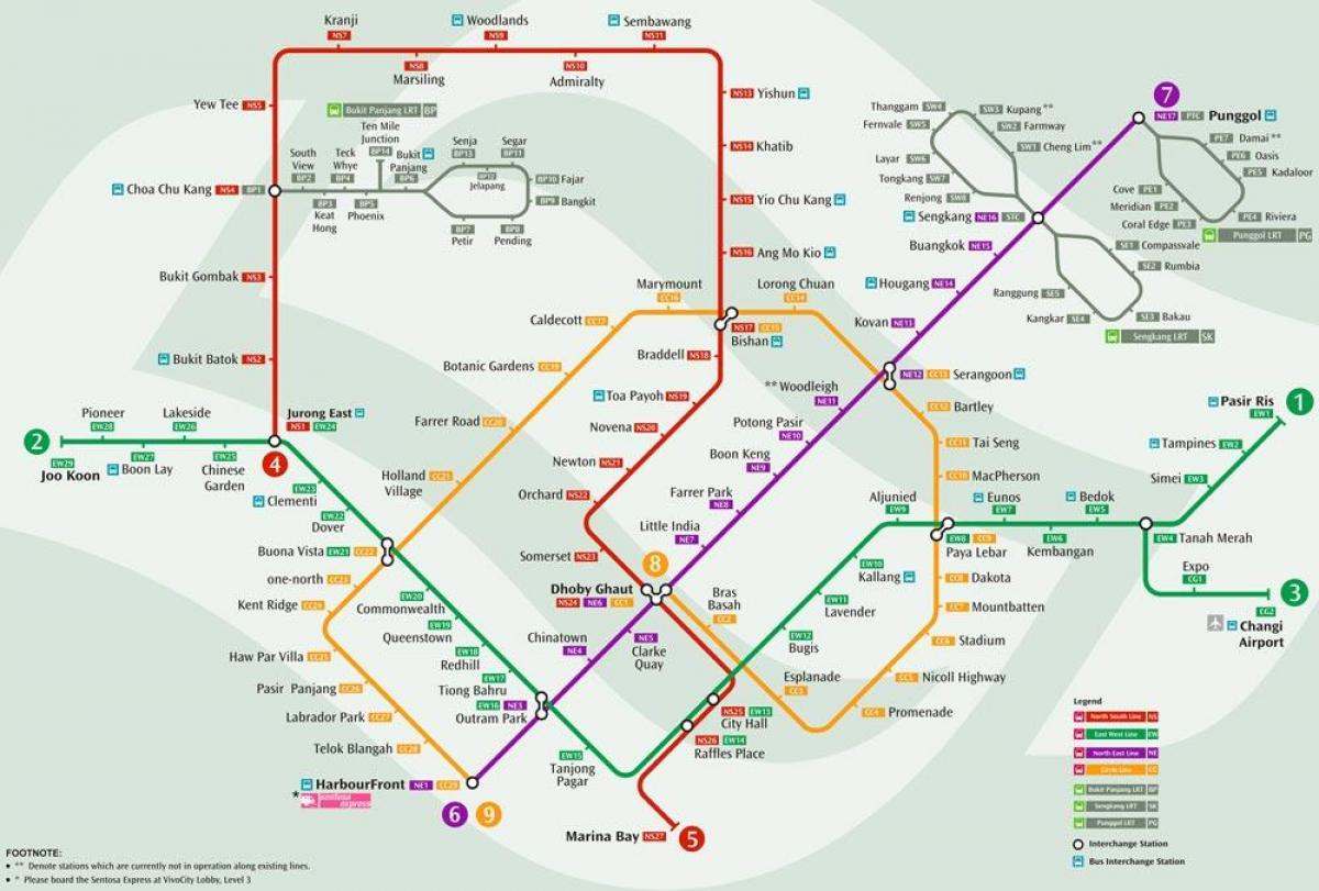 mrt sistem mapu Singapur