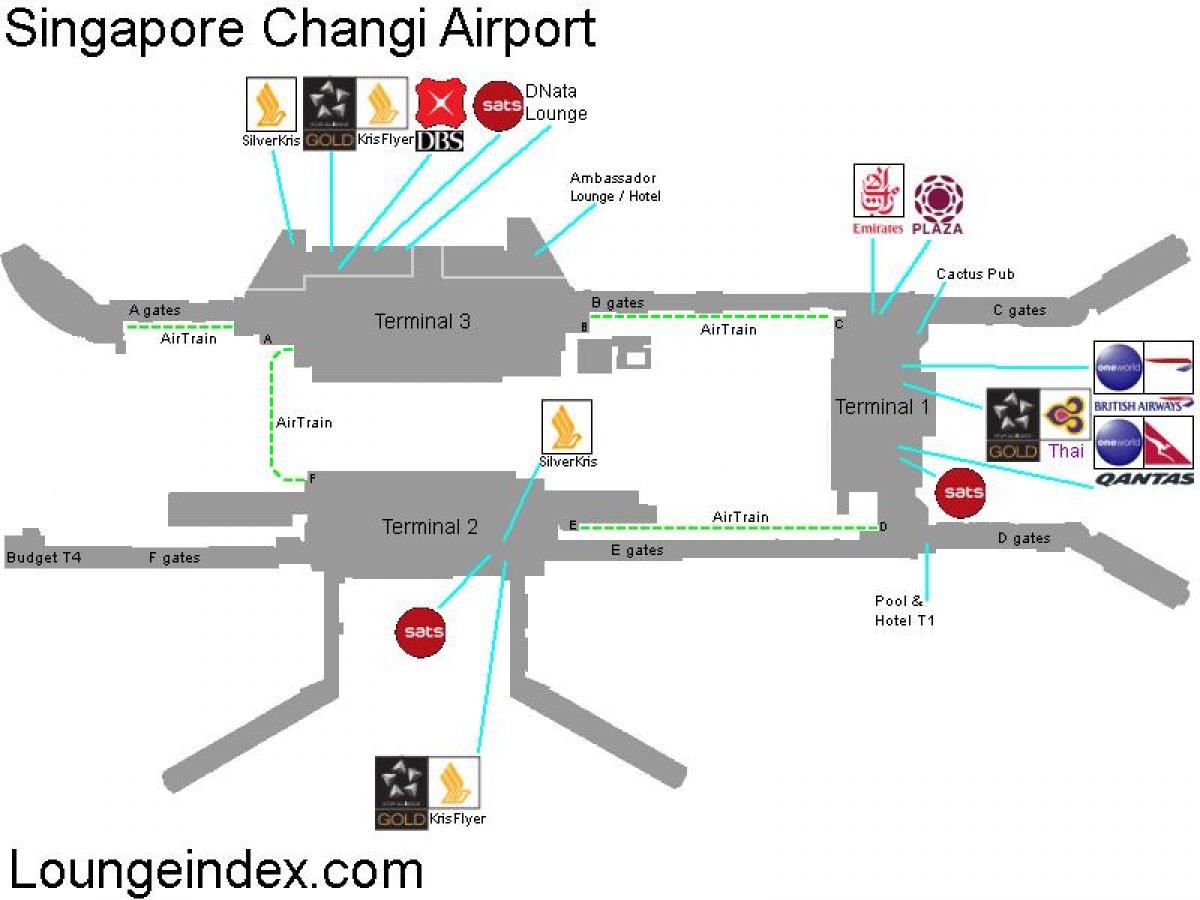 mapa Singapur aerodrom