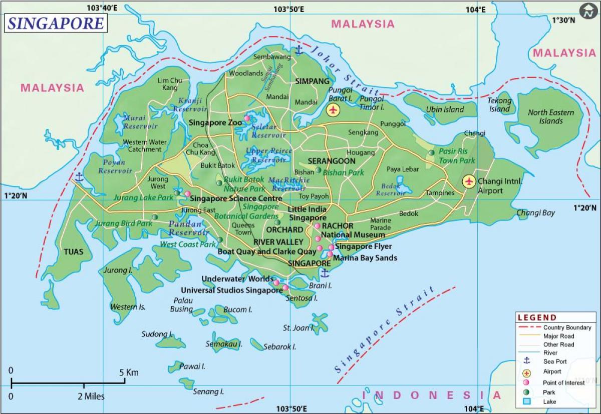 mapa Singapur grad