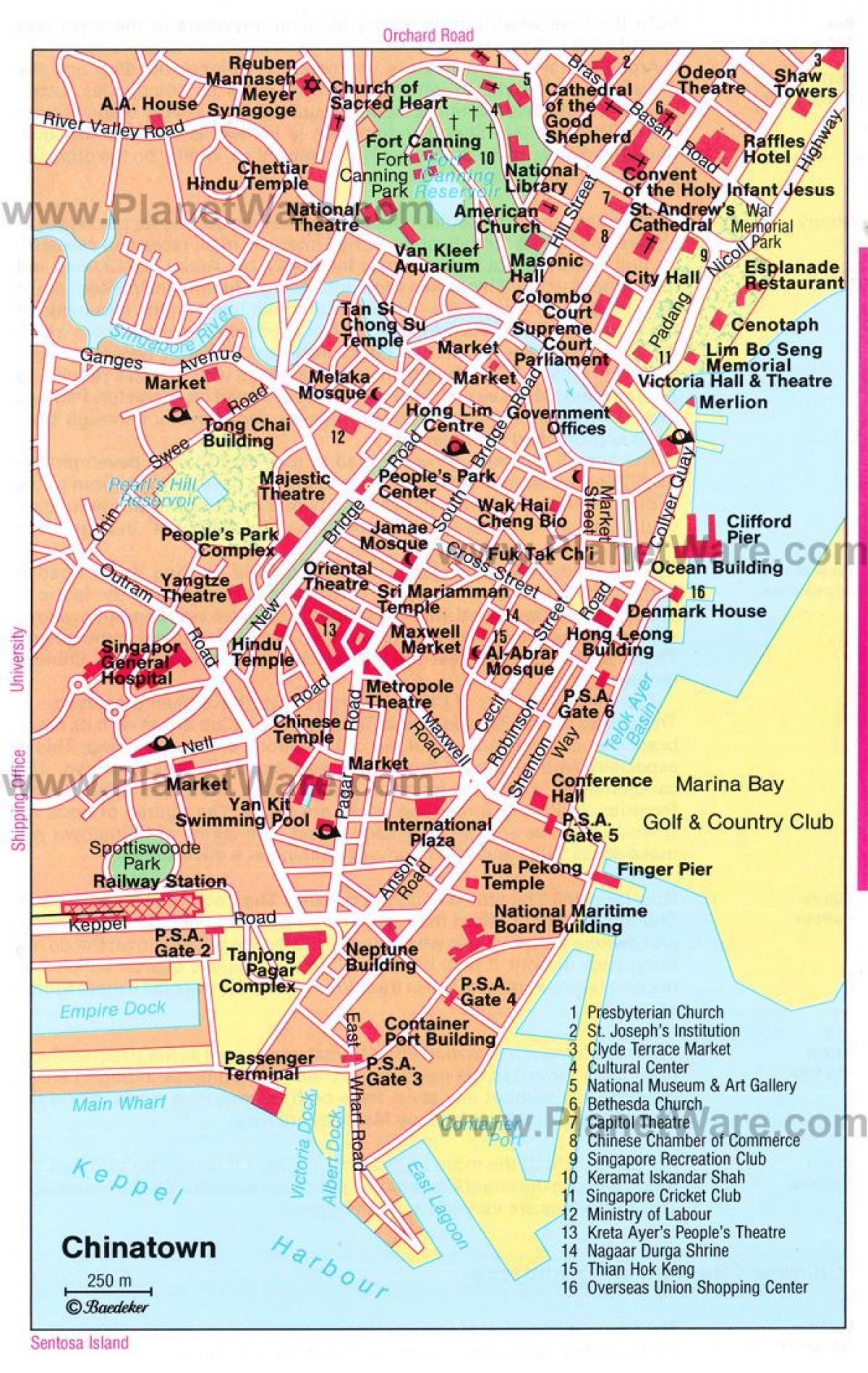 kineskoj četvrti Singapur mapu
