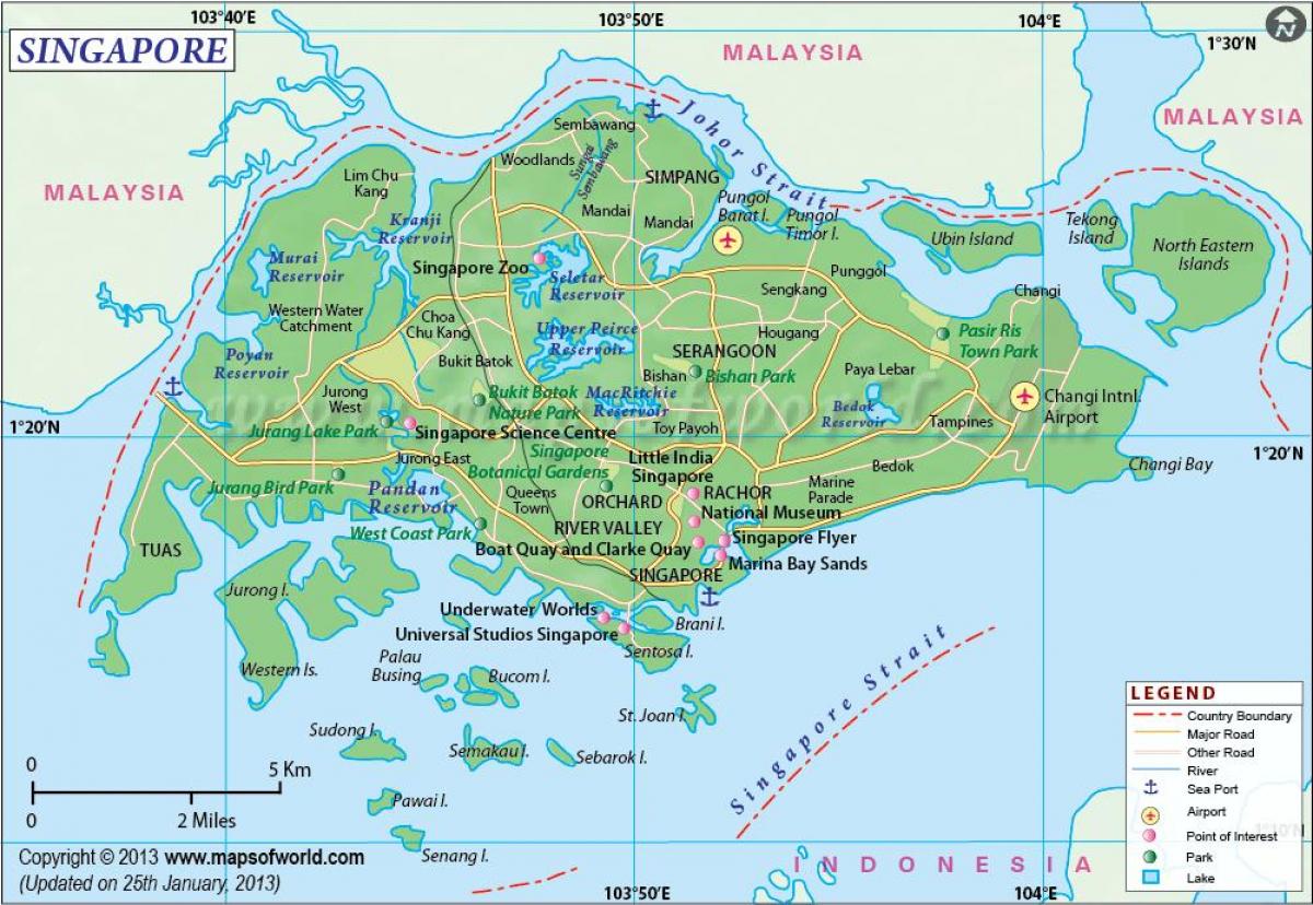 Singapur lokaciju na mapi