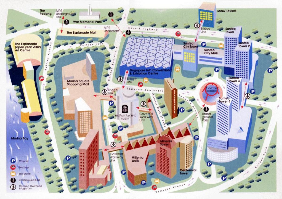 Centralna Posao Distriktu Singapur Mapu