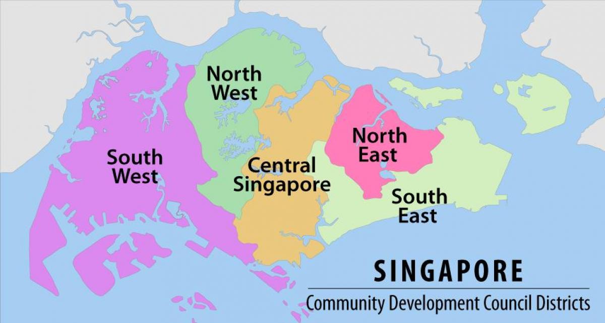 mapa Singapur regionu