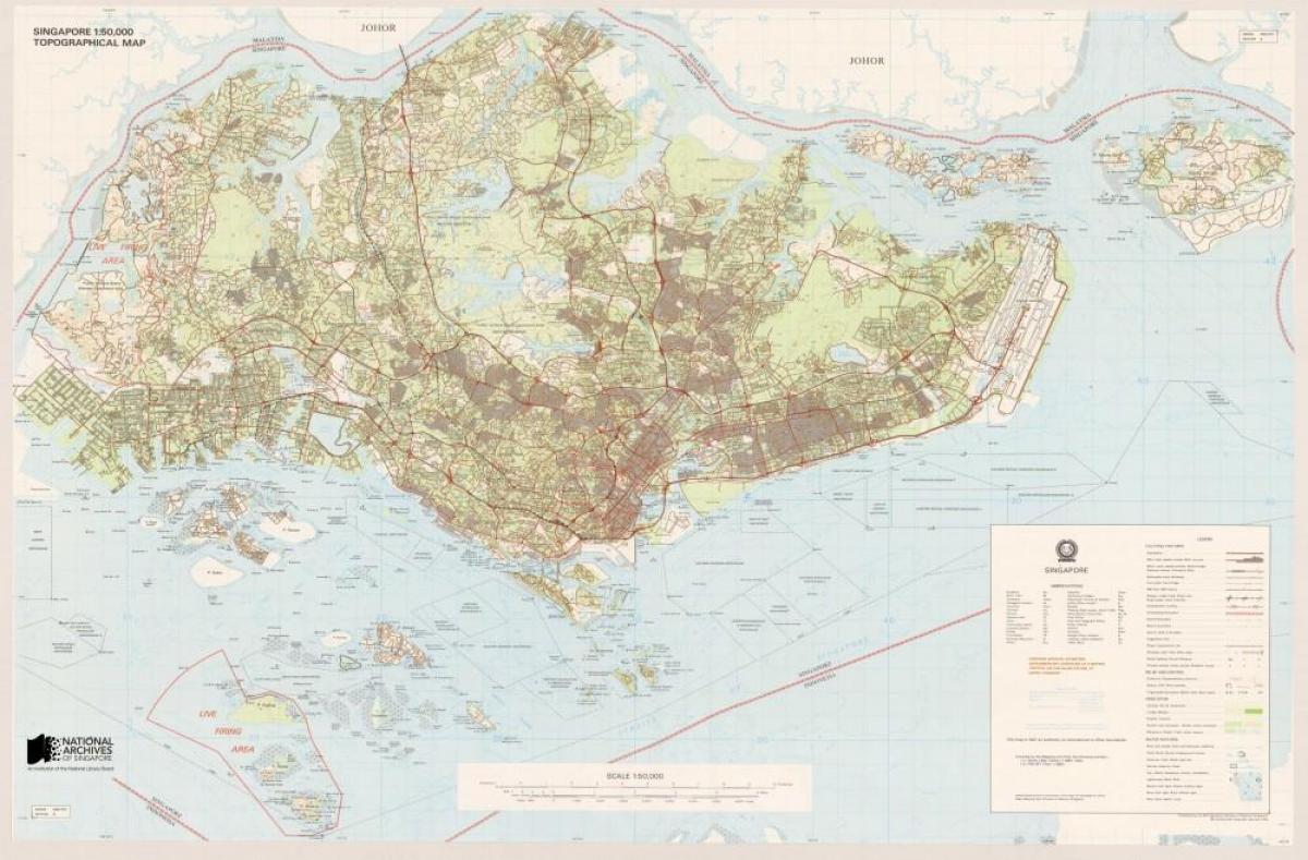 mapa Singapur topografske