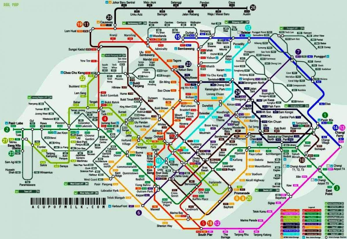 Singapur stanici mapu