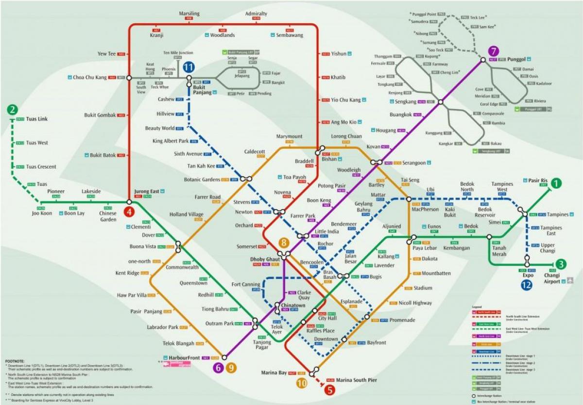 mapa Singapur željezničke