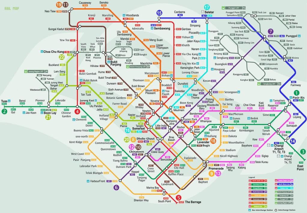 smrt Singapur mapu