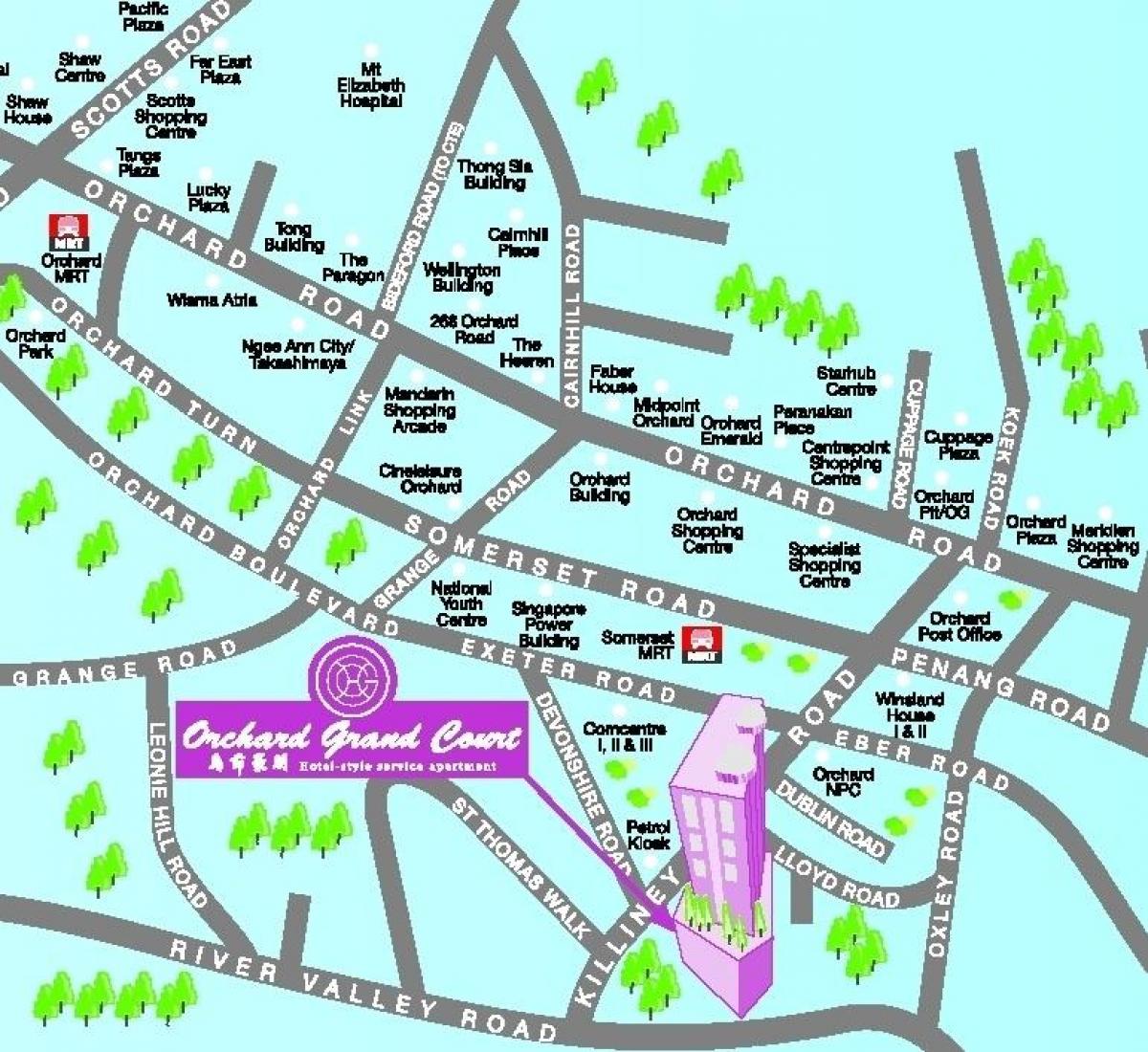 voćnjaka put Singapur mapu