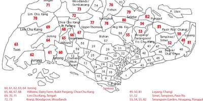 Singapur poštanski broj mapu