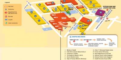 Singapur opštu Bolnicu mapu