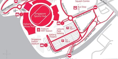 Mapa Singapur sportski čvorište